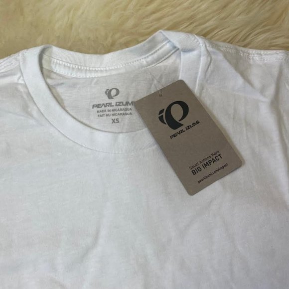 NWT PEARL IZUMI Men Linear Bike Graphic T-Shirt Short Sleeve Top in White - Picture 5 of 5